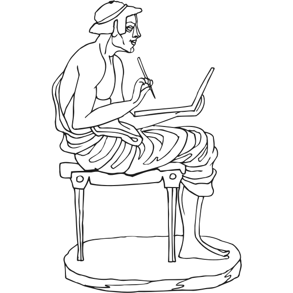 SVG Writing man statue