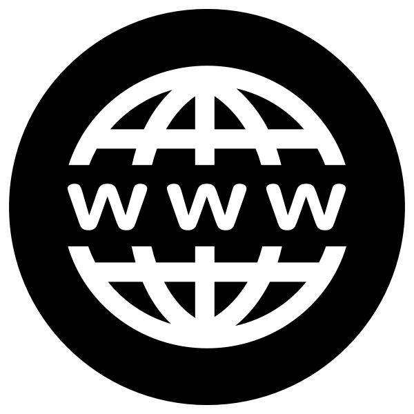 SVG WWW Icon White on Black