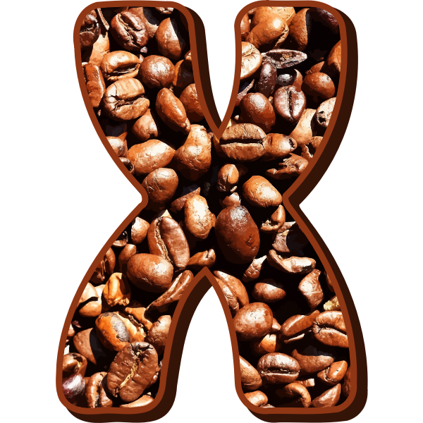 SVG X letter with coffee