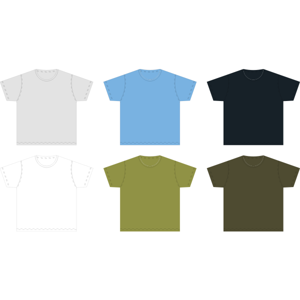 SVG XL-size blank t-shirt template vector drawing