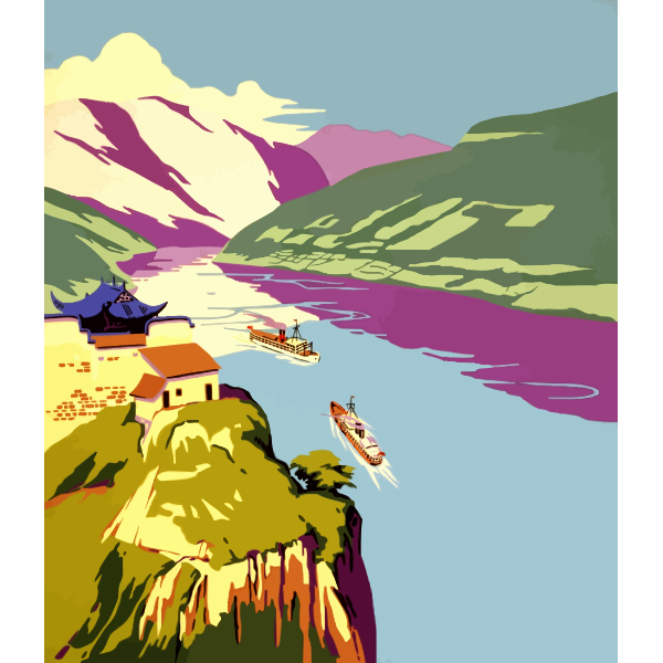 SVG Yangtsze river travelling