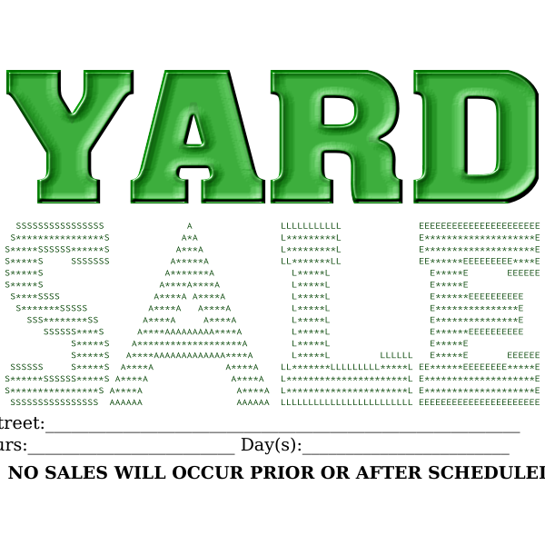 SVG Yard Sale