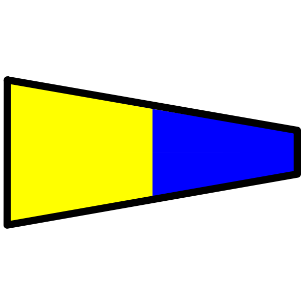 SVG Yellow and blue signal flag