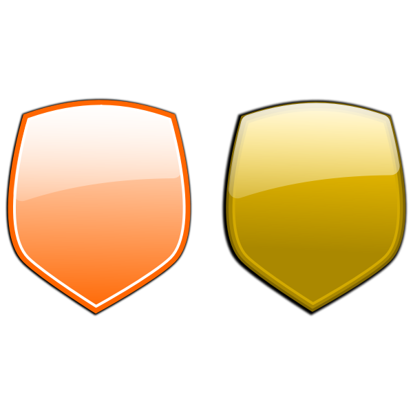 SVG Yellow and orange shields vector clip art