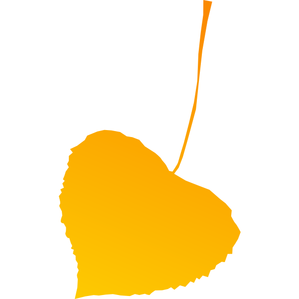 SVG Yellow autumn leaf vector drawing
