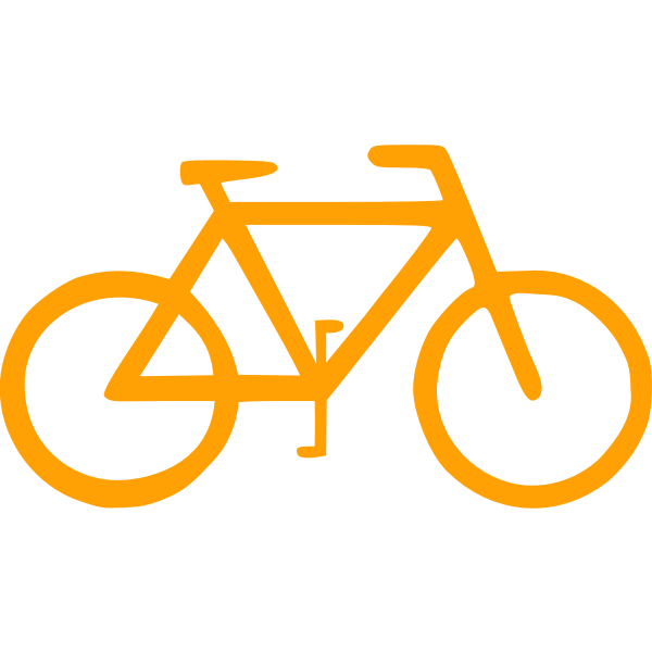 SVG Yellow bicycle silhouette vector image