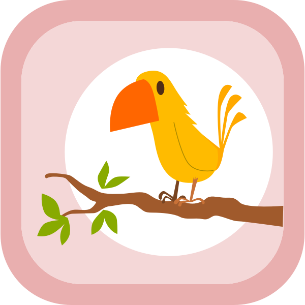 SVG Yellow bird square sign vector graphics