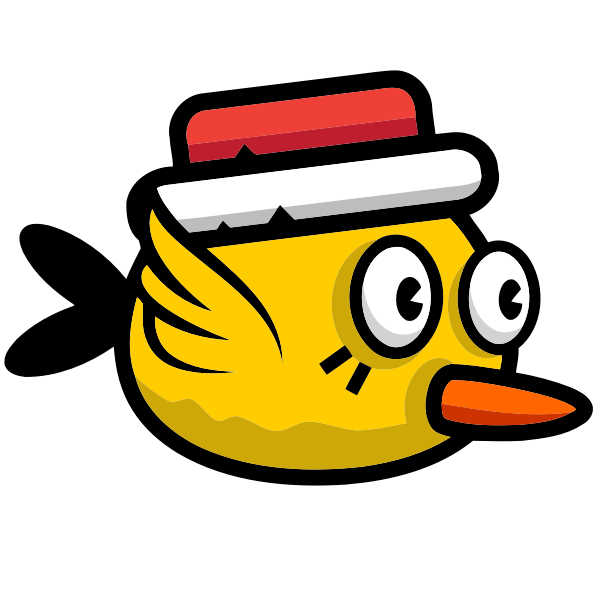 SVG Yellow bird with small wings