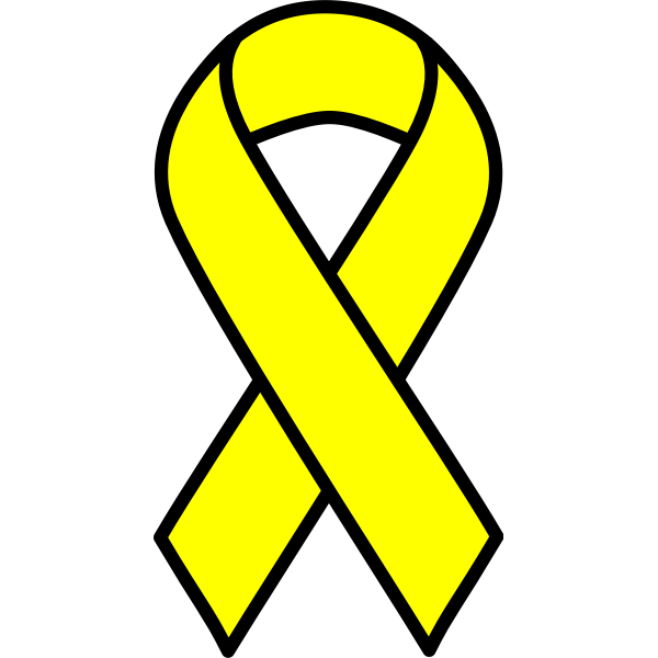 SVG Yellow cancer ribbon