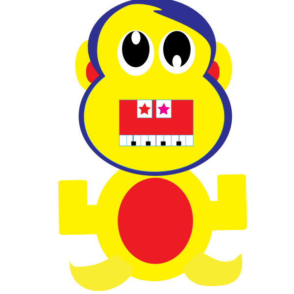 SVG Yellow cartoon monkey