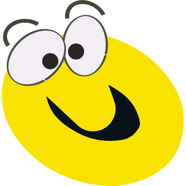SVG Yellow cartoon smiley vector clip art