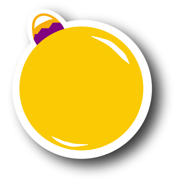 SVG Yellow Christmas Ornament Round