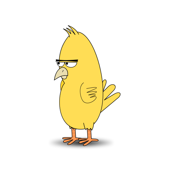 SVG Yellow comic bird illustration