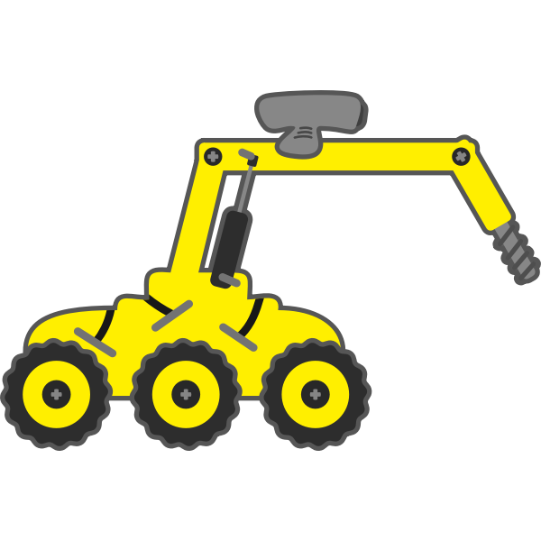 SVG Yellow digger vector graphics