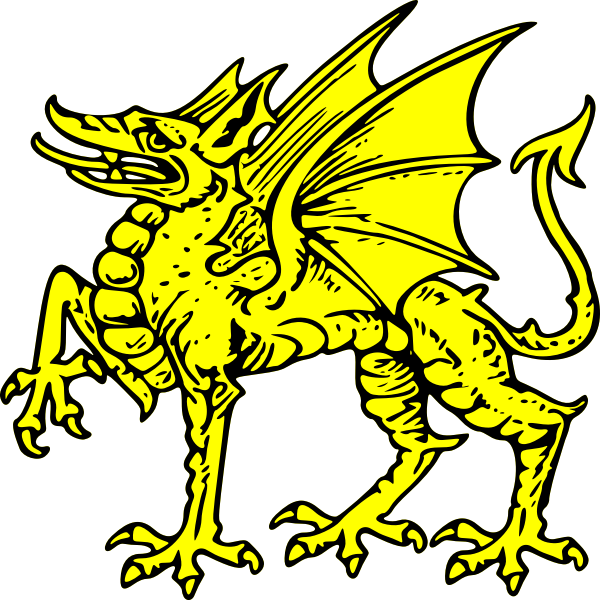 SVG Yellow dragon vector clip art