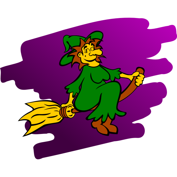 SVG Yellow faced witch vector graphics