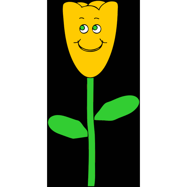 SVG Yellow flower with smile vector illustration