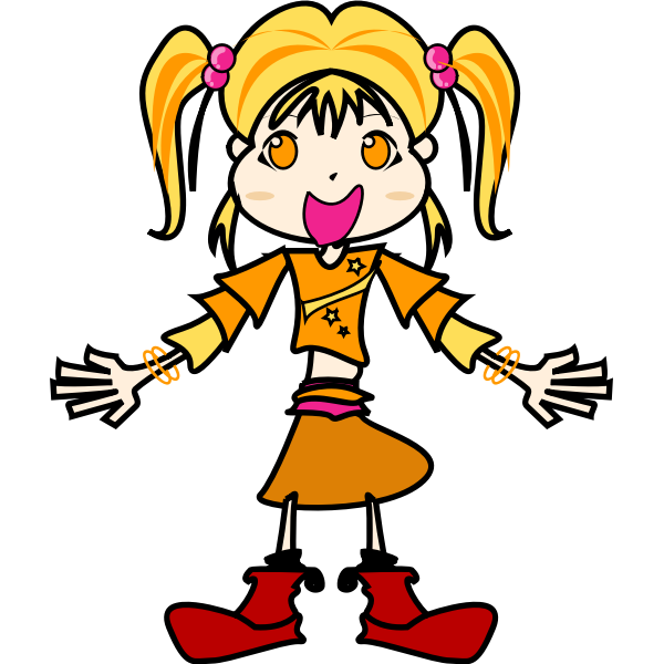 SVG Yellow girl vector drawing