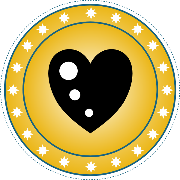 SVG Yellow heart badge vector graphics