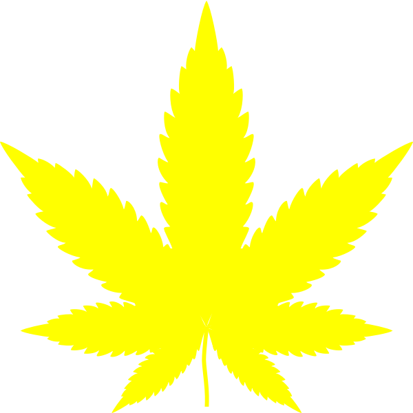 SVG Yellow hemp leaf