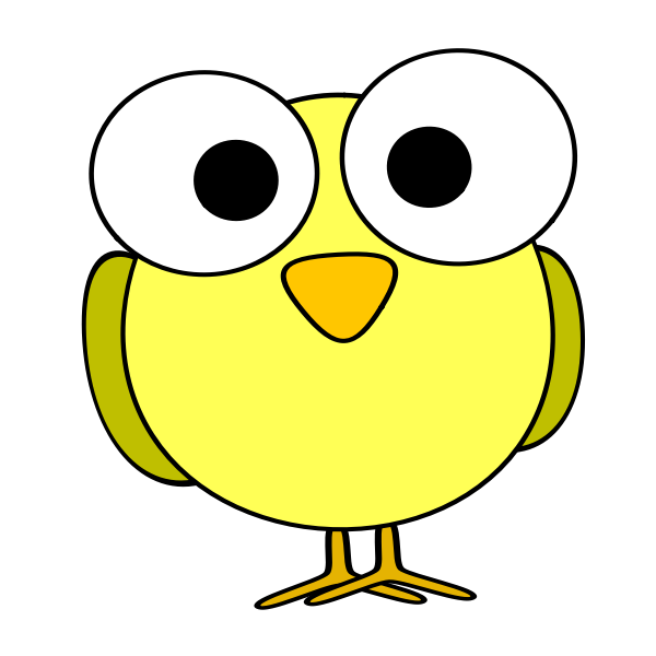 SVG Yellow large eyed bird image