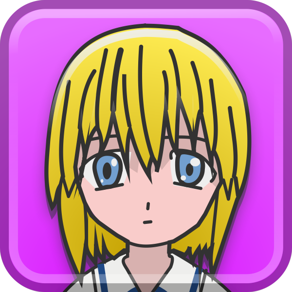 SVG Yellow manga girl vector illustration
