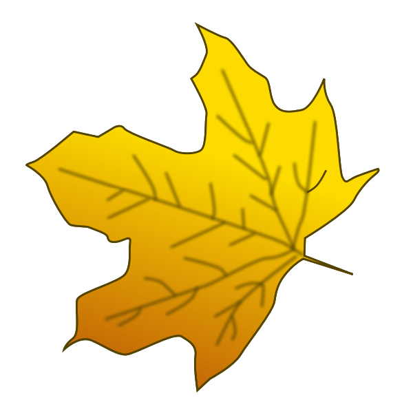 SVG Yellow maple leaf vector image