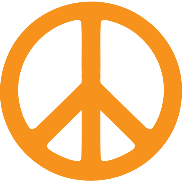SVG Yellow peace sign vector drawing