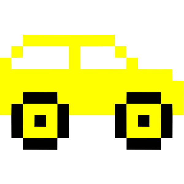 SVG Yellow pixel car