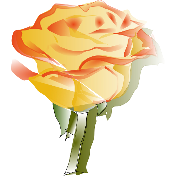 SVG Yellow rose vector drawing