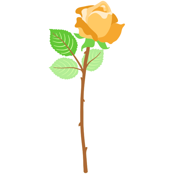 SVG Yellow rose with thorns