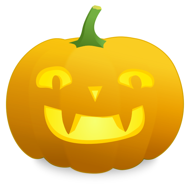 SVG Yellow smiling pumpkin vector image