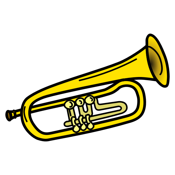 SVG Yellow trumpet line art vector illustration