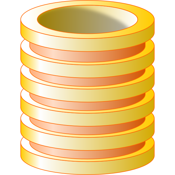 SVG Yellow vector image of database