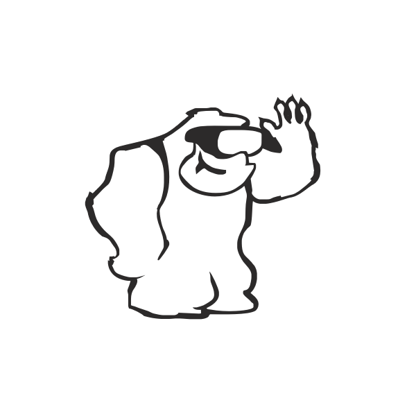 SVG Yeti in black and white