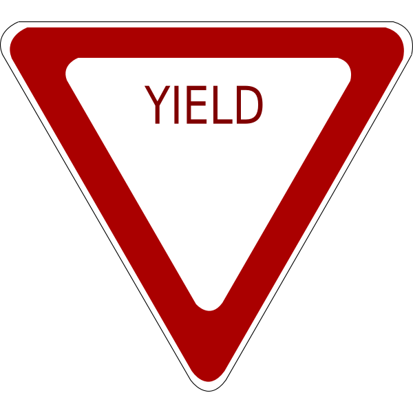 SVG Yield traffic roadsign vector image