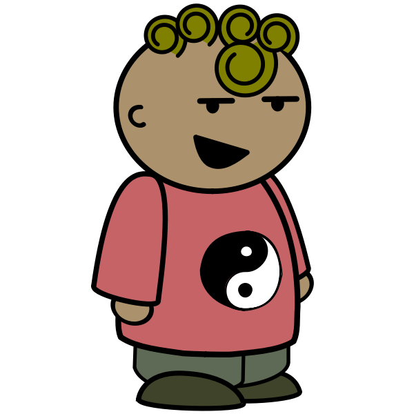SVG Yin yang cartoon boy