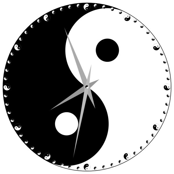 SVG Yin Yang Clock - Scripted