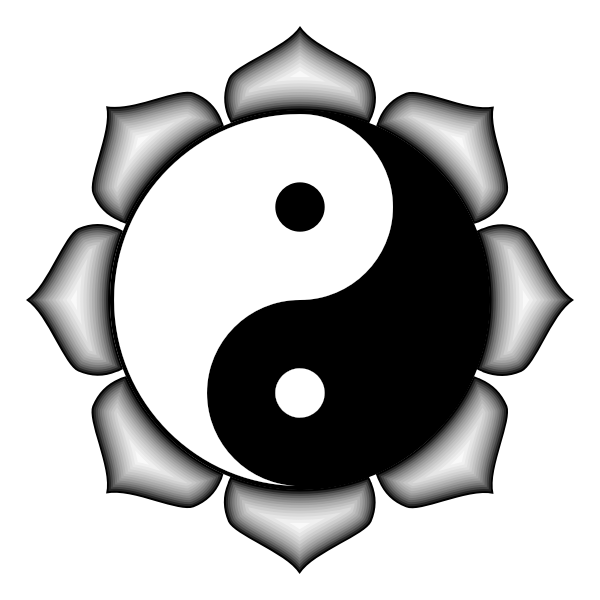 SVG Yin Yang lotus vector image