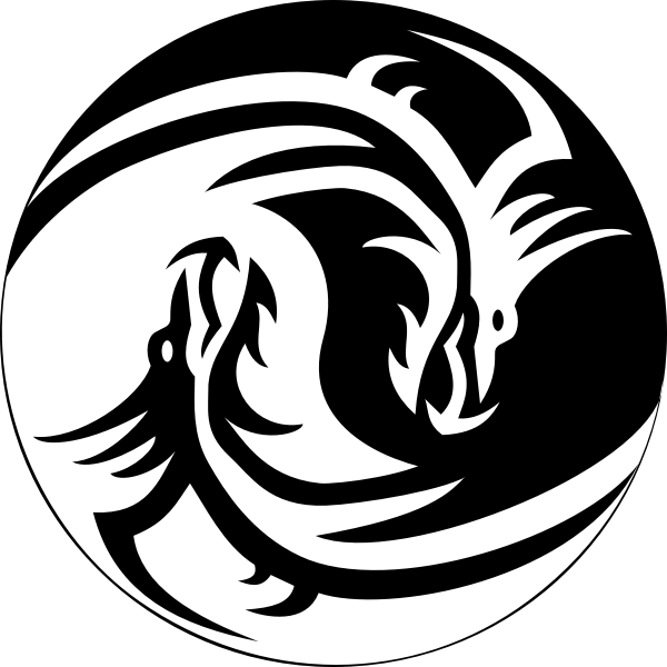 SVG Ying yang dragon sign vector image
