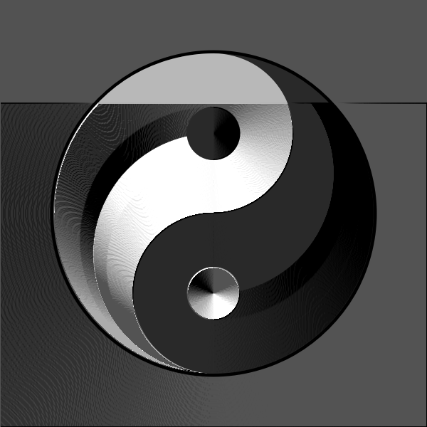 SVG Ying yang sign in glossy gold color drawing