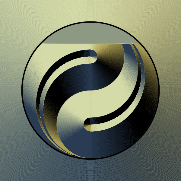 SVG Ying yang sign in gold color vector graphics