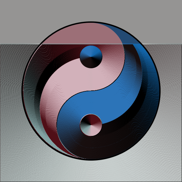 SVG Ying yang sign in gradual blue and pink color clip art