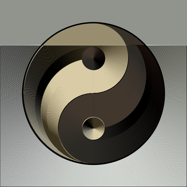 SVG Ying yang sign in gradual gold and black color vector illustration