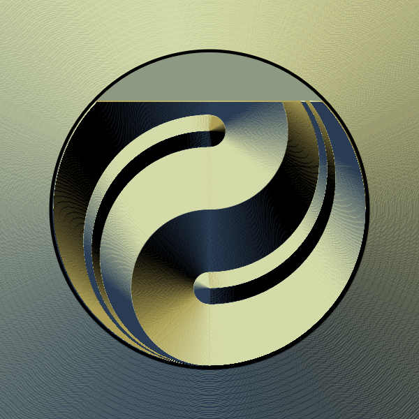 SVG Ying yang sign in gradual gold color drawing
