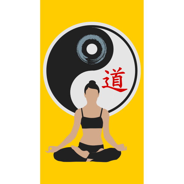 SVG Yoga pose and Yin-Yang