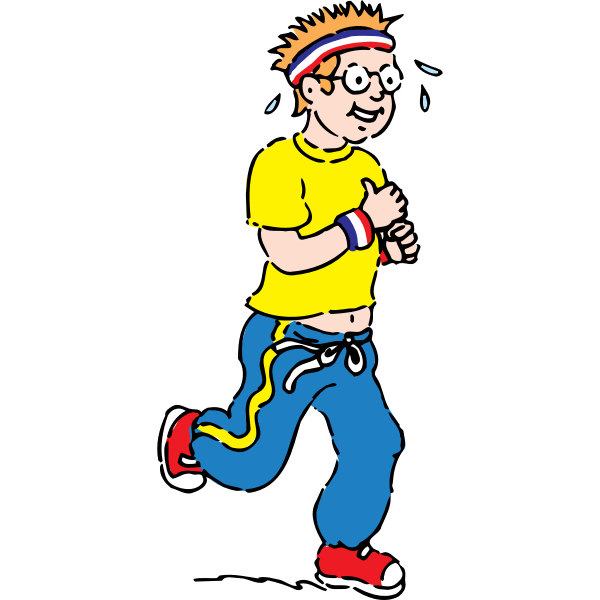 SVG Young boy running for recreation vector drawing