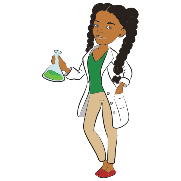 SVG Young female scientist