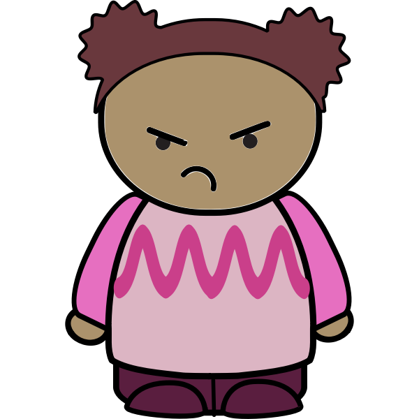 SVG Young girl with angry face