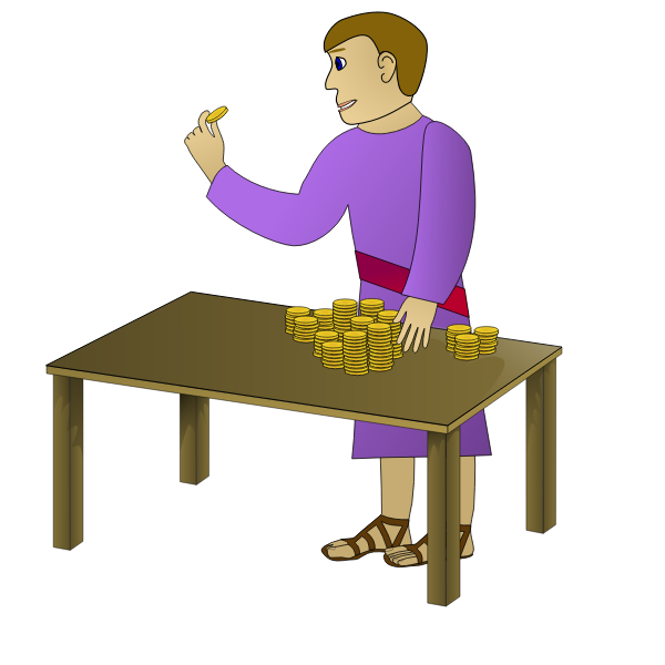 SVG Young man counting money vector
